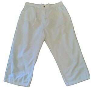 Jenny Buchanan Pants Size 16 White Cotton Capri Pockets